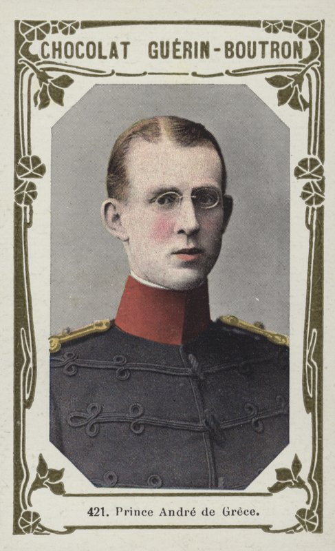 Príncipe André da Grécia (foto colorida) de French School