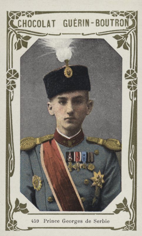 Príncipe George da Sérvia (foto colorida) de French School