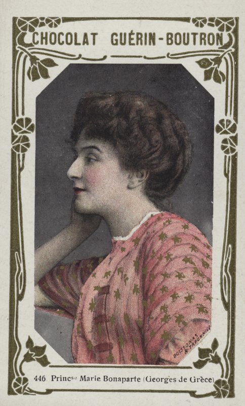 Princesa Marie Bonaparte, George da Grécia (foto colorida) de French School