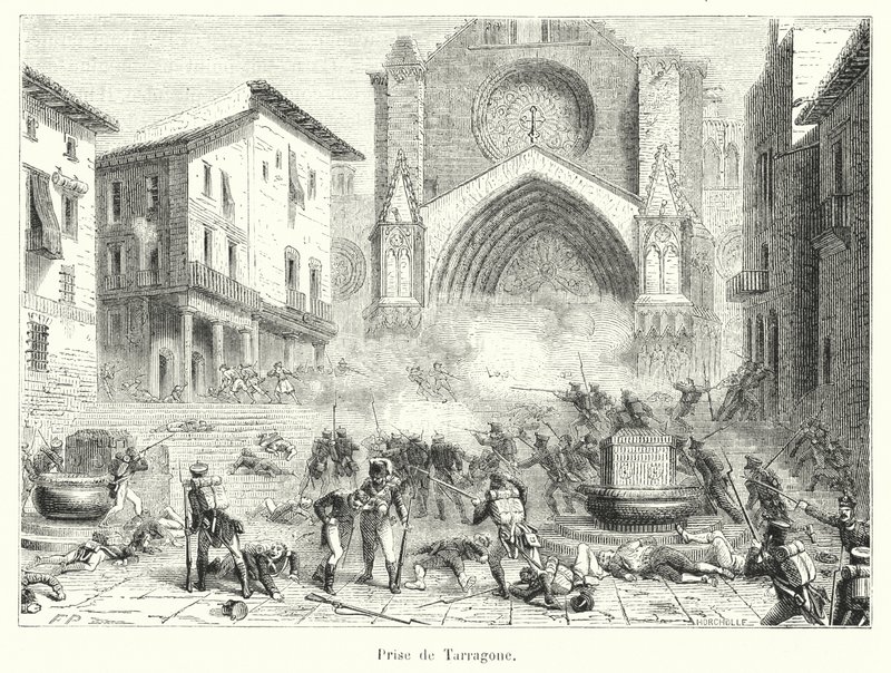 Tomada de Tarragona (gravura) de French School