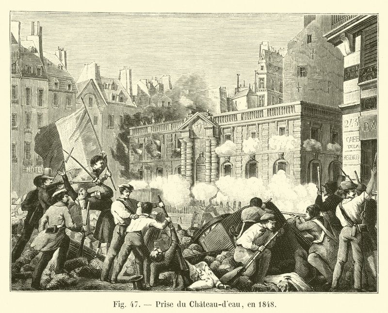 Tomando Chateau-deau, em 1848 de French School