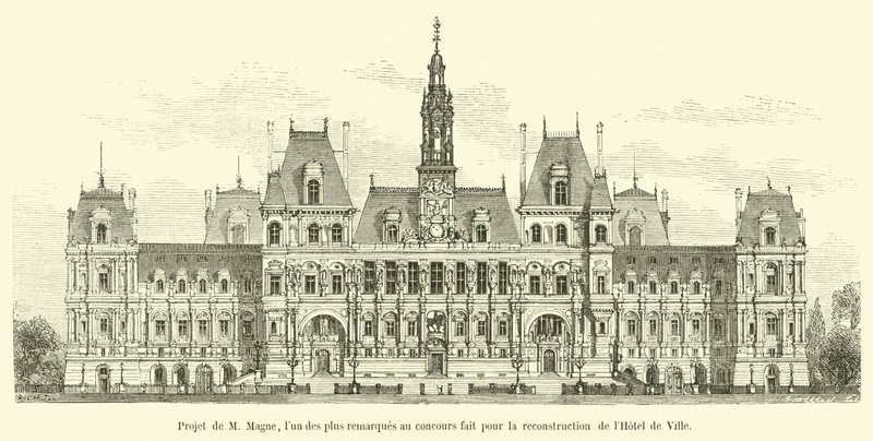 Projeto Magne, uma das mais observações do concurso realizado para a reconstrução do Hotel de Ville de French School