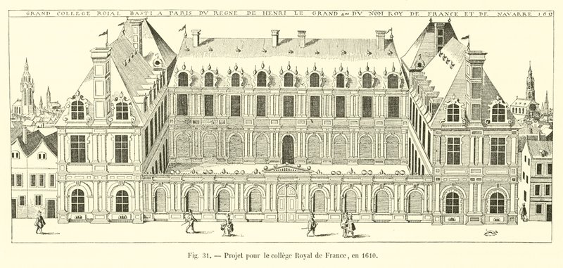 Projeto para o Royal College of France, em 1610 de French School