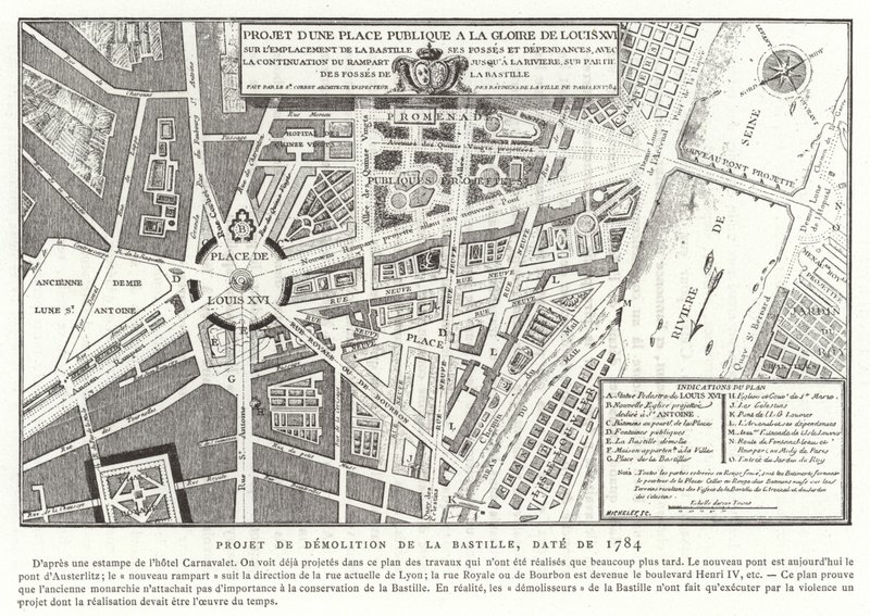 Propostas para uma praça pública dedicada à glória de Luís XVI da França, Paris, 1784 de French School
