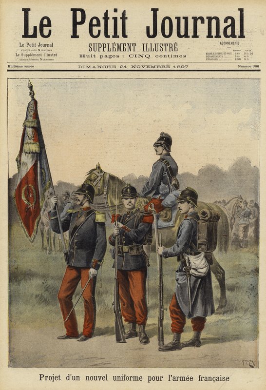 Proposta de novo uniforme para o exército francês, 1897 de French School
