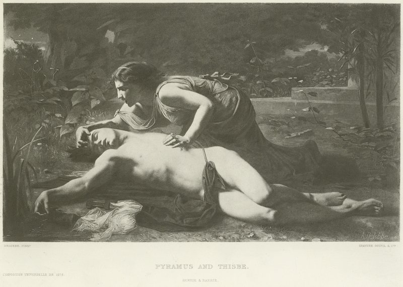 Pyramus e Thisbe (gravura) de French School