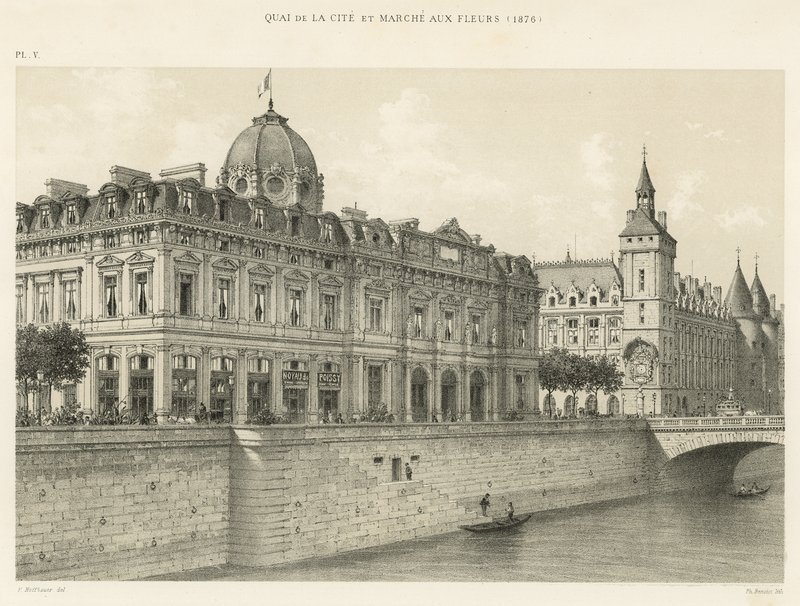 Quai de la Cité and Flower Walk, 1876 de French School
