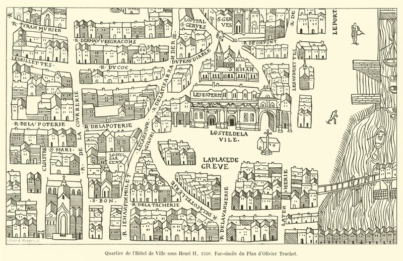 Distrito da Câmara Municipal sob Henri II, 1550, Plan d&39;Olivier Truchet de French School