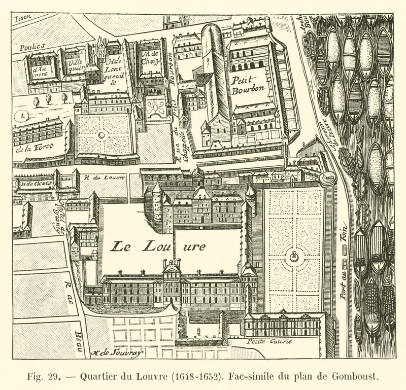 Distrito do Louvre, 1648-1652, Fac-símile do plano de Gomboust de French School