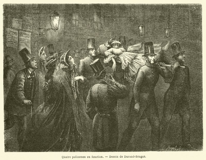 Quatro polícias em serviço (gravação) de French School