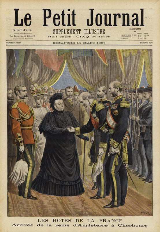 Rainha Vitória chegando a Cherbourg, 1897 de French School