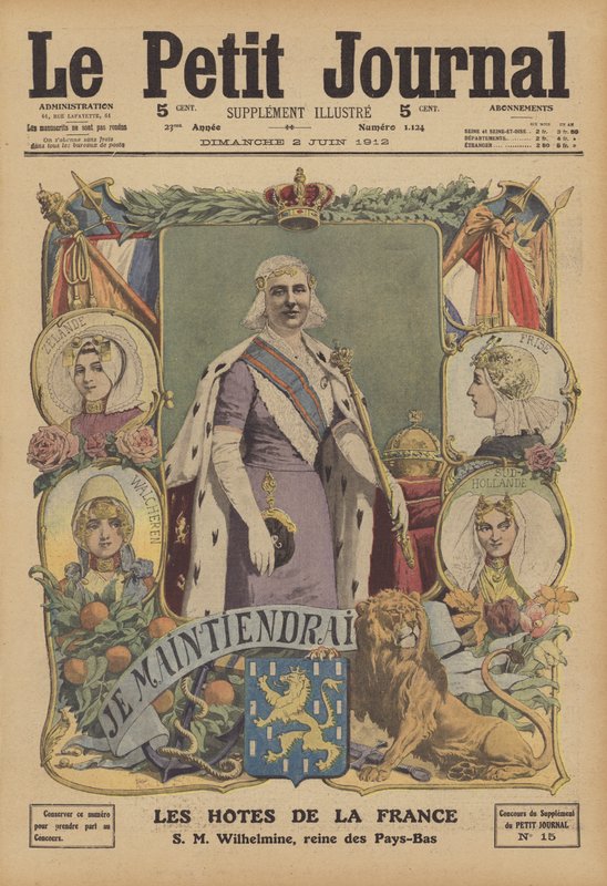 Rainha Wilhelmina dos Países Baixos (cor litho) de French School