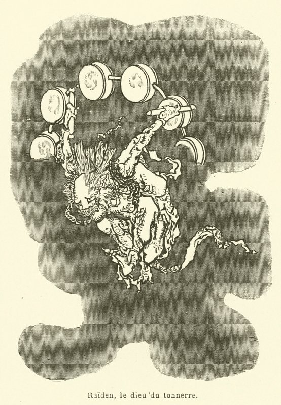 Raiden, o deus do trovão (gravura) de French School