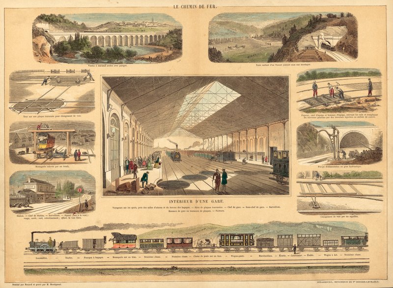 Ferrovias (gravura colorida) de French School