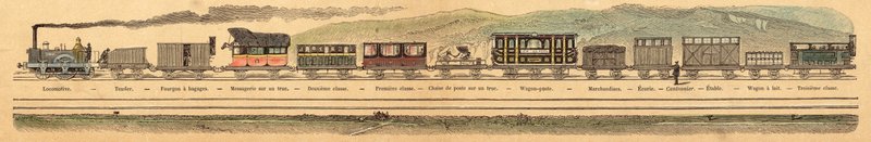 Ferrovias (gravura colorida) de French School