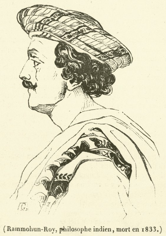 Rammohun-Roy, filósofo indiano, morreu em 1833 (gravura) de French School