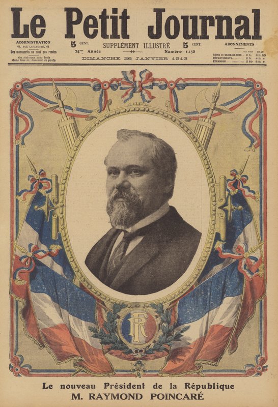 Raymond Poincare, novo Presidente da República Francesa (cor litho) de French School