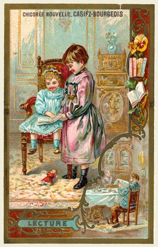 Leitura (chromolitho) de French School