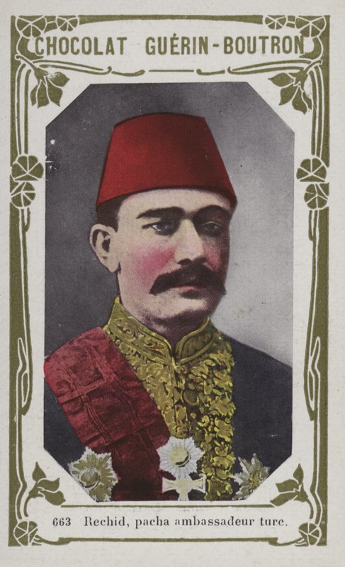 Rechid, o embaixador turco Pasha (foto colorida) de French School