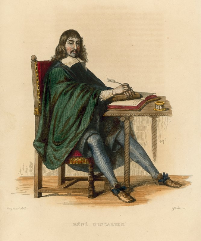Rene Descartes (gravação a cores) de French School