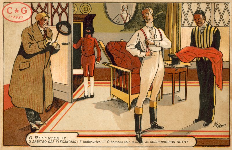 Repórter entrevistando um cavalheiro que se veste (chromolitho) de French School