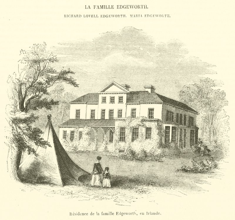 Residência da família Edgeworth, na Irlanda (gravura) de French School