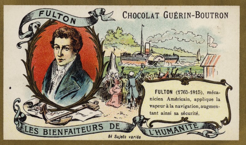 Robert Fulton, engenheiro e inventor americano (chromolitho) de French School