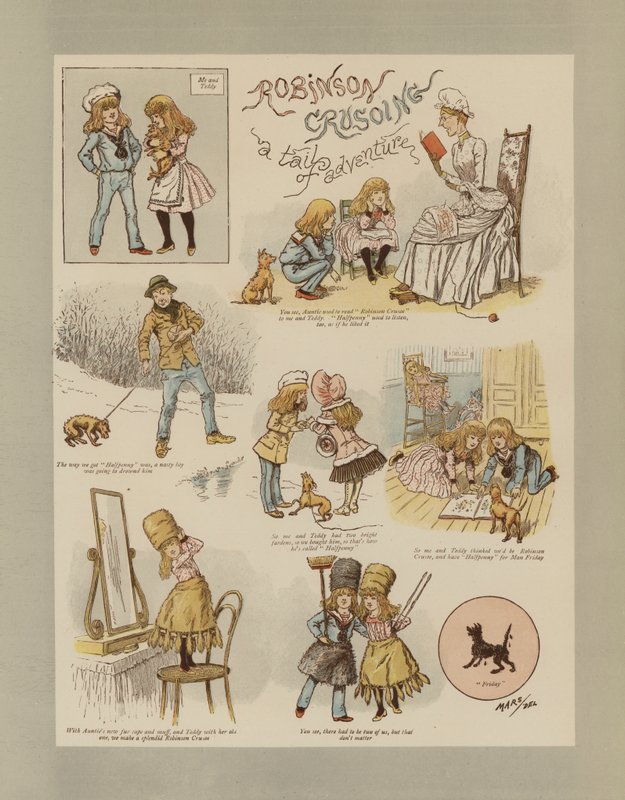 Robinson Crusoe (cor litho) de French School