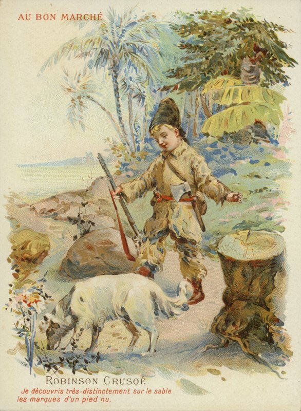 Robinson Crusoe com cachorro de French School