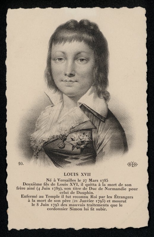 Rei Luís XVII (litho) de French School