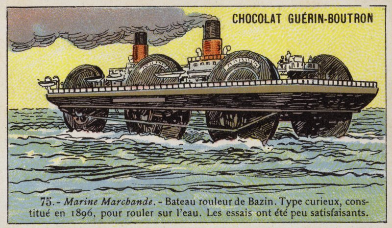 Navio com rodízios desenhado por Ernest Bazin de French School