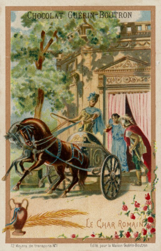 Carruagem romana (chromolitho) de French School