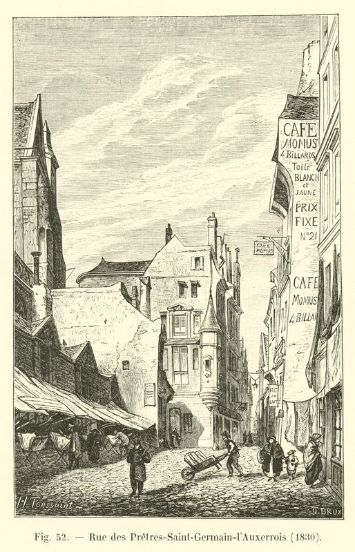 Rua de Pretres-Saint-Germain-l&39;Auxerrois, 1830 de French School
