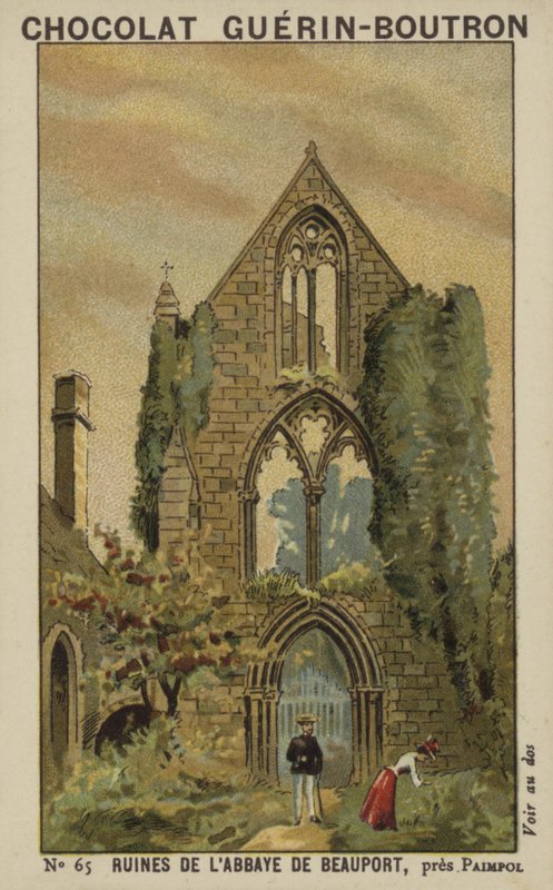 Ruínas da Abadia de Beauport, perto de Paimpol de French School