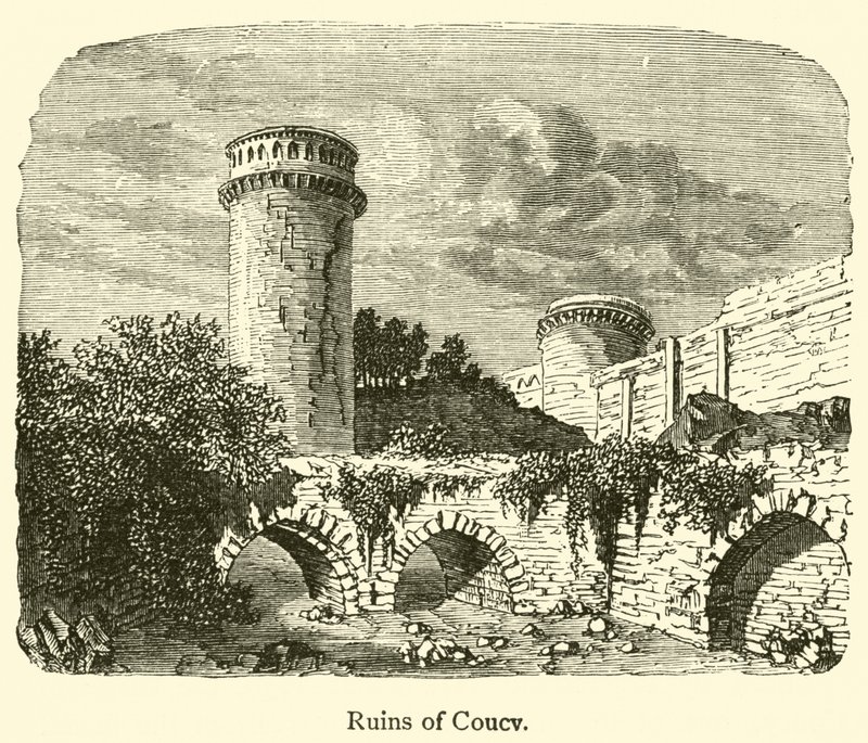 Ruínas de Coucy (gravura) de French School
