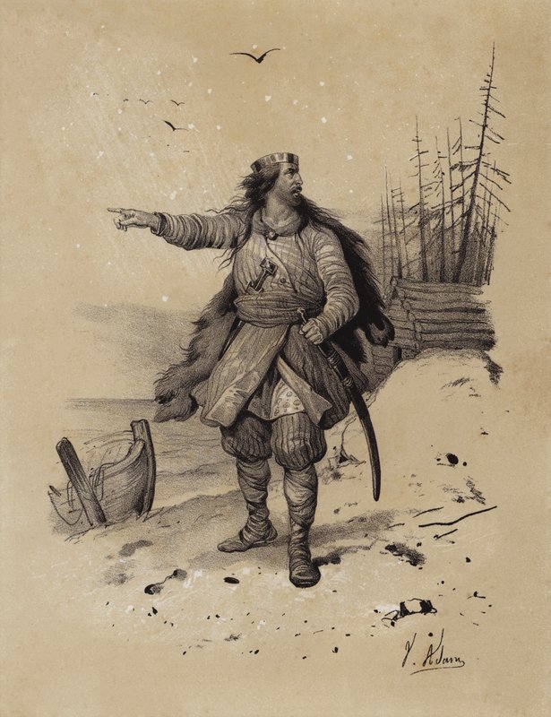Rurik, fundador do Império Russo, 862 (litho) de French School