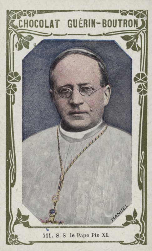 SS le Pape Pie XI (foto colorida) de French School
