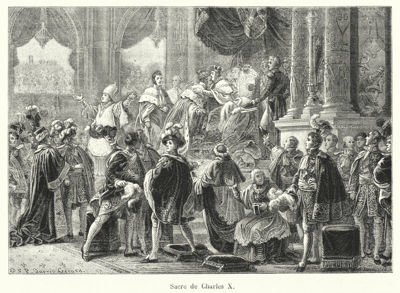 Coroação de Carlos X (gravura) de French School