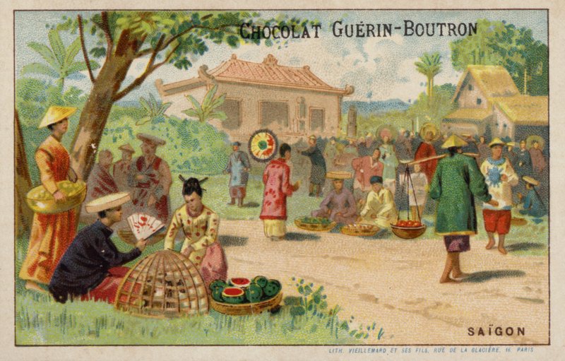 Saigão (chromolitho) de French School
