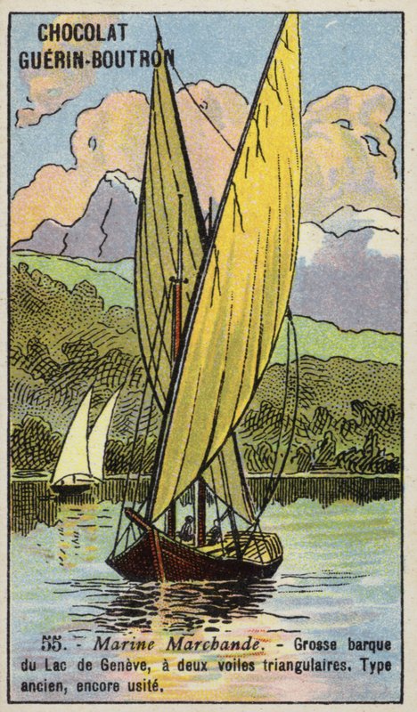 Veleiro do Lago de Genebra (chromolitho) de French School