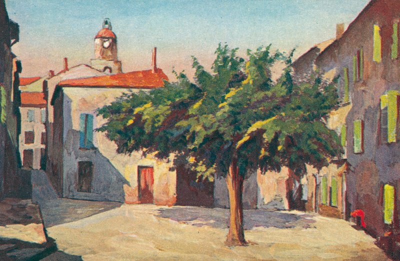 Saint Tropez: Canto pitoresco (litografia a cores) de French School