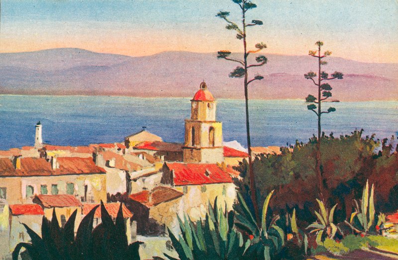 Saint Tropez: Escape to the gulf (litografia a cores) de French School