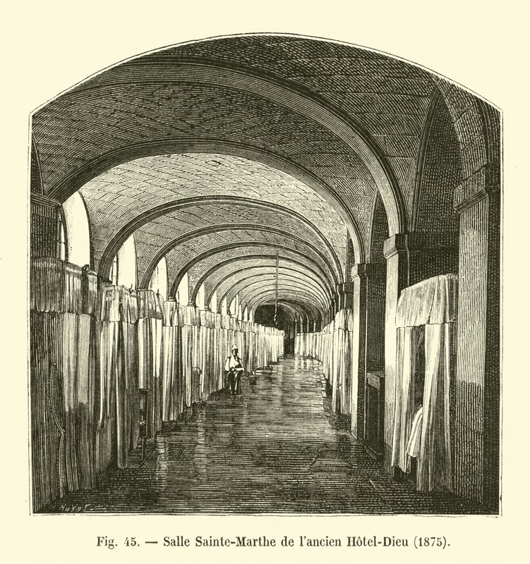Salão de Santa Marta do Hotel Dieu, 1875 de French School