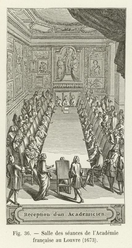 Salle des seances da Academia Francesa no Louvre, 1673 de French School