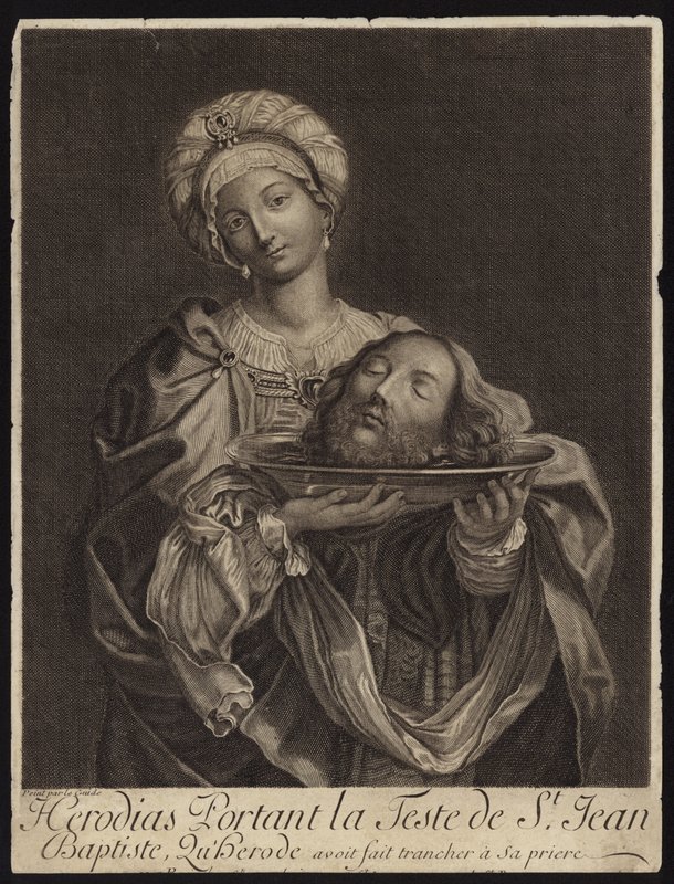 Salomé carregando a cabeça de São João Batista num prato de French School