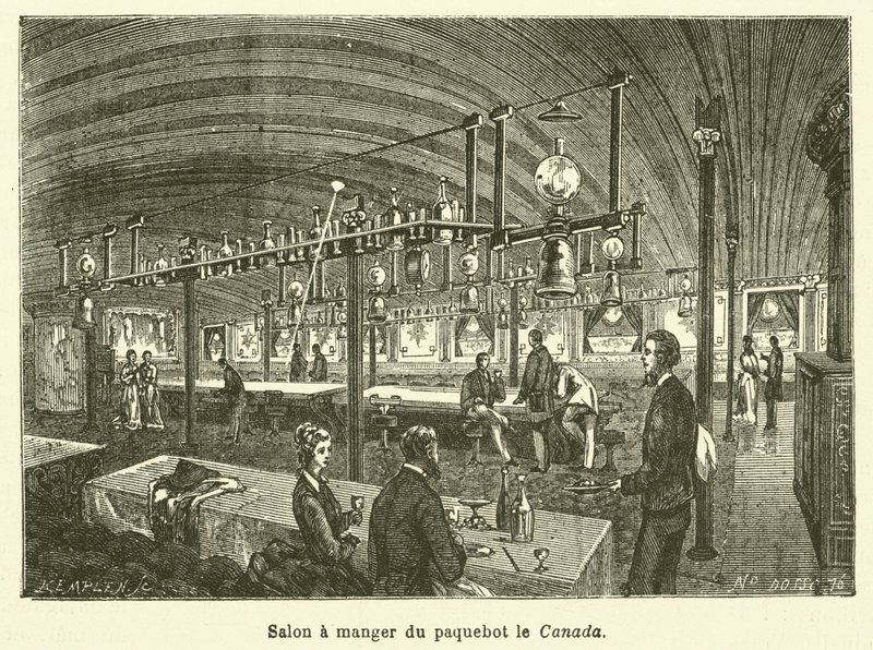Sala de jantar do forro do Canadá (gravura) de French School