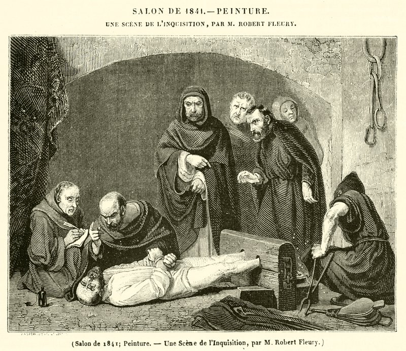 Salão de 1841, Pintura, Uma Cena da Inquisição (gravura) de French School