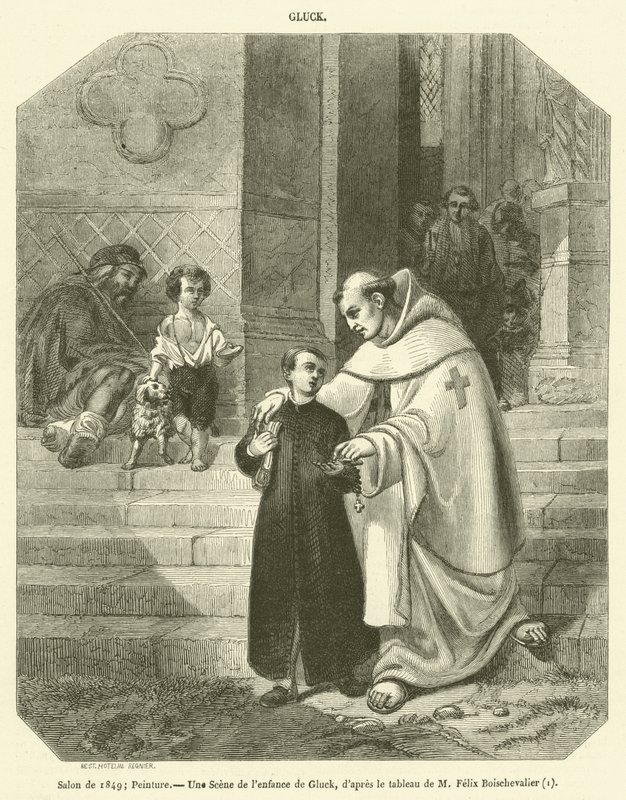 Salão de 1849, Pintura, Uma Cena da infância de Gluck (gravura) de French School
