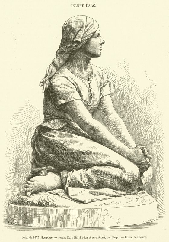 1872 Salão, Escultura, Jeanne Darc, inspiração e resolução (gravura) de French School