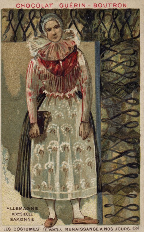 Traje da mulher saxão, Alemanha, século XIX de French School